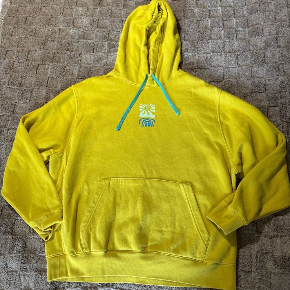 Nike Yellow Hoodie with Blue Accents